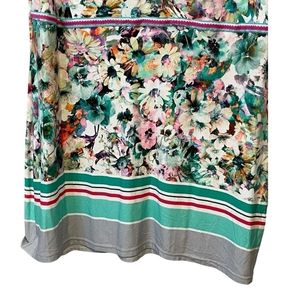 Vintage Steilmann white watercolor floral tunic top Sz 12 German designer - Picture 4 of 11